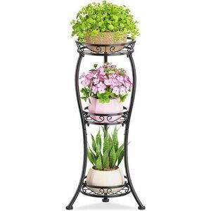 3 Tier Tall Metal Plant Stand, 33 Inch Plant Stands Indoor Outdoor